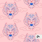 Tigre. Pattern Design, and Traditional illustration project by Geraldine Traynor - 07.26.2021