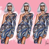 Charbel Zoe Haute Couture Ein Projekt aus dem Bereich Design, Traditionelle Illustration, Modedesign, Malerei und Zeichnung von Marïa Toscano - 11.09.2021