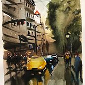 My project in Urban Landscapes in Watercolor course. Fine Arts, Watercolor Painting, and Architectural Illustration project by Oliwia Górska - 09.11.2021