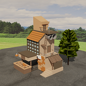 china house -maya & blender . 3D Modeling, and Architecture project by Abdallah Shahin - 09.09.2021