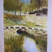 Mi Proyecto del curso: Paisajes naturales en acuarela. Projekt z dziedziny  Sztuki piękne,  Malarstwo i Malowanie akwarelą użytkownika bianca_jimenez2305 - 12.09.2021