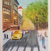 Mi Proyecto del curso: Paisajes urbanos en acuarela. Fine Arts, Watercolor Painting, and Architectural Illustration project by gab_pi - 09.12.2021