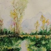 Mi Proyecto del curso: Paisajes naturales en acuarela. Un projet de Beaux Arts, Peinture , et Aquarelle de Gabriela Pais - 13.09.2021