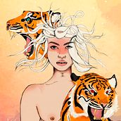 Mi Proyecto del curso: Técnicas de ilustración con acuarela digital/ My Soul. Traditional illustration, Digital Illustration, Watercolor Painting, Portrait Drawing, and Digital Drawing project by Samantha Martz - 09.12.2021