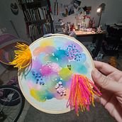 Mi Proyecto del curso: Técnicas básicas de bordado y acuarela. Painting, Watercolor Painting, and Embroider project by Haydee Villarreal - 09.12.2021