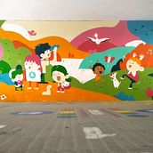 Mural infantil. Ilustração infantil projeto de Jesús Navarro Blanco - 13.09.2021