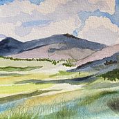 My project in Natural Landscapes in Watercolor course. Fine Arts, Painting, and Watercolor Painting project by Laura Partsch - 09.13.2021