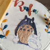 Totoro para Rafa. Embroider project by Alexandra Molina Trujillo - 09.14.2021