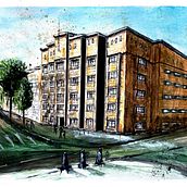My project in Architectural Sketching: Couperus building, The Hague, The Netherlands. Sketching, Drawing, Watercolor Painting, Architectural Illustration, Sketchbook & Ink Illustration project by Jean-Paul de Poorter - 09.14.2021