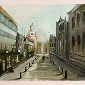 Mi Proyecto del curso: Paisajes urbanos en acuarela . % David Crispín Cuadros tarafından hazırlanan Güzel sanatlar, Sulubo, a Resim, Mimari İllüstras, Ve on projesi - 09.15.2021