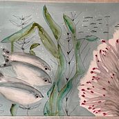 Mi Proyecto del curso: Ilustración de universos marinos en acuarela. Traditional illustration, Painting, Watercolor Painting, and Naturalistic Illustration project by Mercedes Maseda Pernas - 09.15.2021