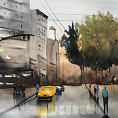 Il mio progetto del corso: Paesaggi urbani ad acquerello. Fine Arts, Watercolor Painting, and Architectural Illustration project by olga_cervera - 09.15.2021