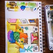 Mein Kursprojekt: Das Skizzenbuch als Erkundungsreise: Finde deinen Zeichenstil. Traditional illustration, Sketching, Creativit, Drawing, Watercolor Painting, Sketchbook, and Gouache Painting project by Klein Mü - 09.15.2021