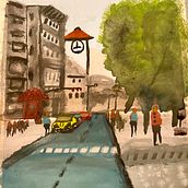Mi Proyecto del curso: Paisajes urbanos en acuarela. Fine Arts, Watercolor Painting, and Architectural Illustration project by Xavier Centeno - 09.16.2021