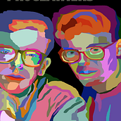Poster of the Proclaimers. Traditional illustration, and Graphic Design project by Viltė Jonė Vaisietaitė - 09.16.2021