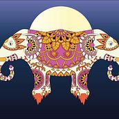 elefante guerrero psíquico ancestral. Projekt z dziedziny Trad, c i jna ilustracja użytkownika Jesús Alberto Mora Arias - 18.09.2021