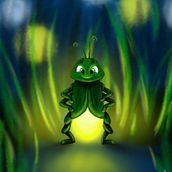Little light in the forest. Traditional illustration, Character Design, and Painting project by Katsiaryna Lukashevich - 09.18.2021