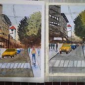 My course projects - Urban Landscapes in Watercolor. Un progetto di Pittura ad acquerello di liinhntp - 17.09.2021