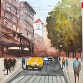 Mi Proyecto del curso: Paisajes urbanos en acuarela Ein Projekt aus dem Bereich Bildende Künste, Aquarellmalerei und Architektonische Illustration von milaninov - 19.09.2021
