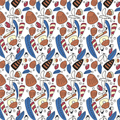 Pura playa. Traditional illustration, Accessor, Design, Costume Design, Pattern Design, Fashion Design, and Printing project by Bárbara Ynojosa Volcán - 09.19.2021