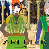 My project in Art Deco Style for Digital Illustration course. Traditional illustration, Fine Arts, Poster Design, and Digital Illustration project by Diyah - 09.20.2021