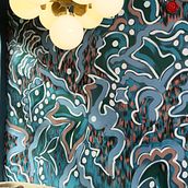 63rd & 1st Restaurant Murals. Un progetto di Design, Interior Design, Retail Design, Interior design, Pittura acrilica e Disegno artistico di Charlotte Beevor - 09.09.2021