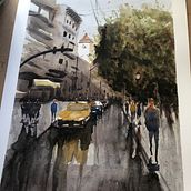 Mi Proyecto del curso: Paisajes urbanos en acuarela. Watercolor Painting, Fine Arts, and Architectural Illustration project by Anabel Carrasco - 09.18.2021