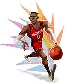 NBA player - 2020 season . Traditional illustration, and Character Design project by Amro Okacha - 12.07.2020
