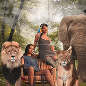 Meu projeto do curso: Fotomontagem surrealista com Photoshop . Photograph, Post-production, Photo Retouching, Digital Photograph, Photographic Composition, and Photomontage project by Leticia Cruz - 09.22.2021