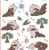 Mi Proyecto del curso: Ilustración kawaii: crea personajes encantadores. Projekt z dziedziny Trad, c, jna ilustracja, Projektowanie postaci i Manga użytkownika Carolina Corrales - 22.09.2021