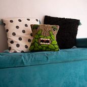 Bordado XL con aguja mágica. Un proyecto de Bordado, Decoración de interiores y Punch needle de Camila Rojas Rodriguez - 25.09.2021