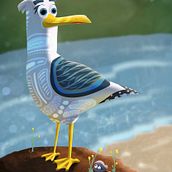 Enrique the Seagull in Character Design: Illustrate an Expressive Creature course. Un progetto di Illustrazione tradizionale, Character design, Disegno e Illustrazione digitale di Juan David Gallego Arango - 19.09.2021