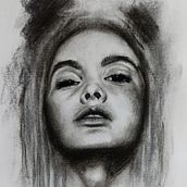 Mi Proyecto del curso: Retrato artístico al carboncillo: creando atmósferas. Traditional illustration, Fine Arts, Drawing, Portrait Drawing, Realistic Drawing, and Artistic Drawing project by Andrea Millan - 09.22.2021