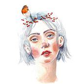 Mon projet du cours : Portrait illustré à l’aquarelle. Traditional illustration, Fine Arts, Painting, Drawing, Watercolor Painting, Portrait Drawing, and Artistic Drawing project by Aline Pallaro - 09.23.2021
