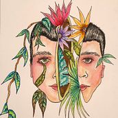 Mi Proyecto del curso: Retrato con naturaleza en acuarela. Painting, Watercolor Painting, and Portrait Drawing project by barbaraadasilval - 09.23.2021