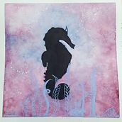 Caballito de mar. Watercolor Painting project by Mariló Marín Gómez - 09.23.2021