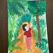 Self portrait.  Finding own drawing style. Traditional illustration project by Tan Ling - 09.22.2021