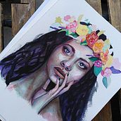 My project in Artistic Portrait with Watercolors course. Fine Arts, Painting, Watercolor Painting, and Portrait Drawing project by Eva Boyer - 09.25.2021