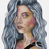 My project in Illustrated Portraits with Procreate course. Un proyecto de Ilustración tradicional, Ilustración vectorial, Ilustración digital y Dibujo de Retrato de Sia Ts - 26.09.2021