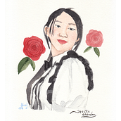 My project in Illustrated Portrait in Watercolor course. Traditional illustration, Fine Arts, Painting, Drawing, Watercolor Painting, Portrait Drawing, and Artistic Drawing project by Ahmad Saeful - 09.15.2021