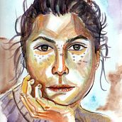 Mi Proyecto del curso: Cuaderno de retratos en acuarela. Painting, Watercolor Painting, Portrait Drawing, and Sketchbook project by jurokk_master - 09.27.2021