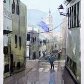 Mi Proyecto del curso: Paisajes urbanos en acuarela. Watercolor Painting, Fine Arts, and Architectural Illustration project by Santiago Tormos - 09.27.2021