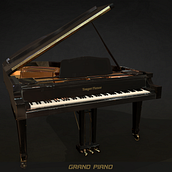 Mi Proyecto del curso: Creación de props realistas para videojuegos, Piano de cola. 3D, 3D Modeling, Video Games, and Game Design project by Sebastian Giuliano - 09.27.2021