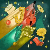 Jazz Poster Hand Lettering Design Project On Procreate. Lettering, 3D Lettering, and Digital Lettering project by marrtinezgml - 09.26.2021