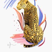 Leopardo, elegante y fuerte. Traditional illustration, Design, Art Direction, Editorial Design, Graphic Design, Creativit, Drawing, Digital Illustration, Artistic Drawing, Concept Art, Children's Illustration, Digital Design, Editorial Illustration, and Naturalistic Illustration project by Cecilia Santamaria - 04.19.2021