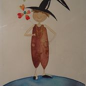basile sur la planète bleue. Traditional illustration, Painting, Oil Painting, Acr, and lic Painting project by JENNIFER BOEHM - 08.01.2020