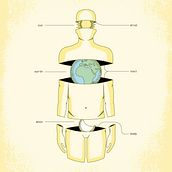 Serie de tres ilustraciones relacionadas con el cuerpo y la tierra.. Ilustração tradicional e Ilustração vetorial projeto de Roc Domingo - 28.09.2021