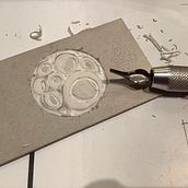 Barnacles- first stamp carved . Traditional illustration, Pattern Design, Printing, and Sketchbook project by Fiona Wilson - 09.28.2021