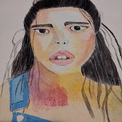 Mi Proyecto del curso: Retrato ilustrado en acuarela. Traditional illustration, Fine Arts, Painting, Drawing, Watercolor Painting, Portrait Drawing, and Artistic Drawing project by Andrea Damario - 09.29.2021