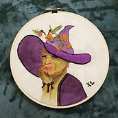 Queen of Air - Embroidered Portraits in Watercolor course. Painting, Watercolor Painting, and Embroider project by Kim Ellis - 09.23.2021